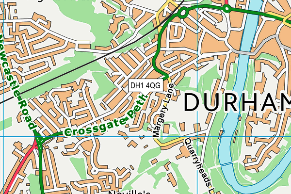DH1 4QG map - OS VectorMap District (Ordnance Survey)