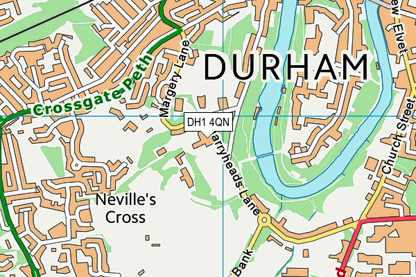 DH1 4QN map - OS VectorMap District (Ordnance Survey)