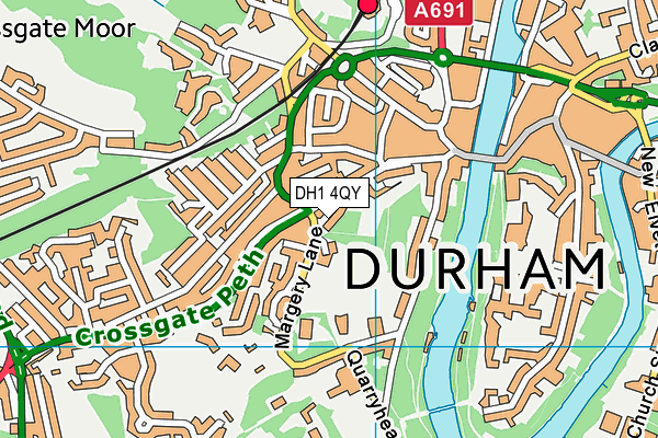 DH1 4QY map - OS VectorMap District (Ordnance Survey)