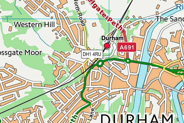 DH1 4RU map - OS VectorMap District (Ordnance Survey)