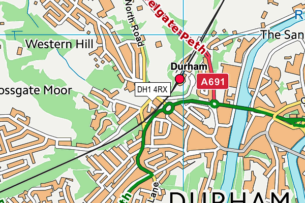 DH1 4RX map - OS VectorMap District (Ordnance Survey)