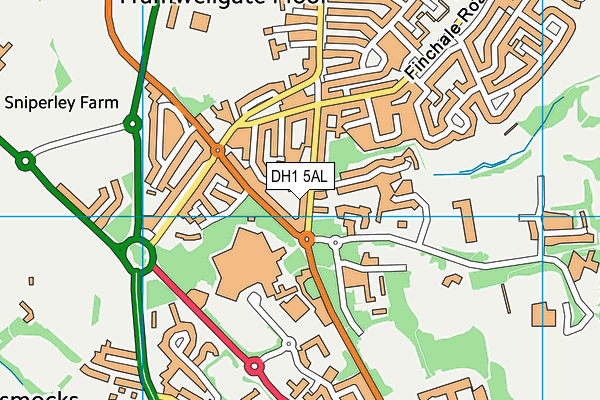 DH1 5AL map - OS VectorMap District (Ordnance Survey)