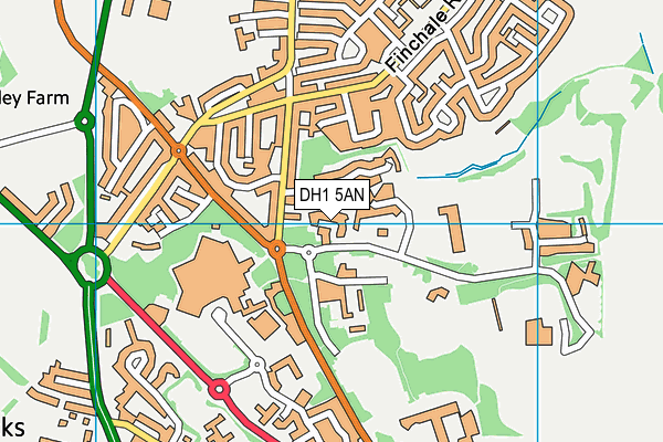DH1 5AN map - OS VectorMap District (Ordnance Survey)