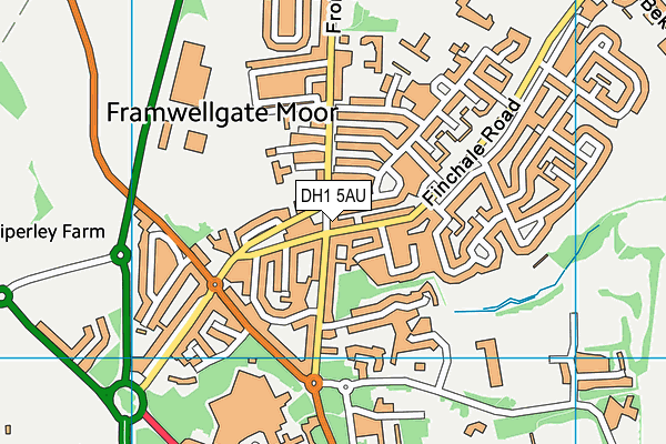 DH1 5AU map - OS VectorMap District (Ordnance Survey)