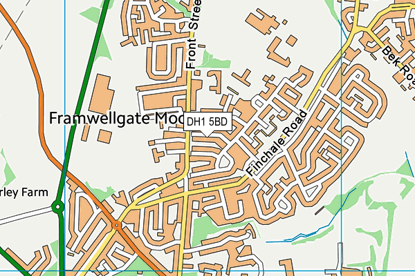 DH1 5BD map - OS VectorMap District (Ordnance Survey)