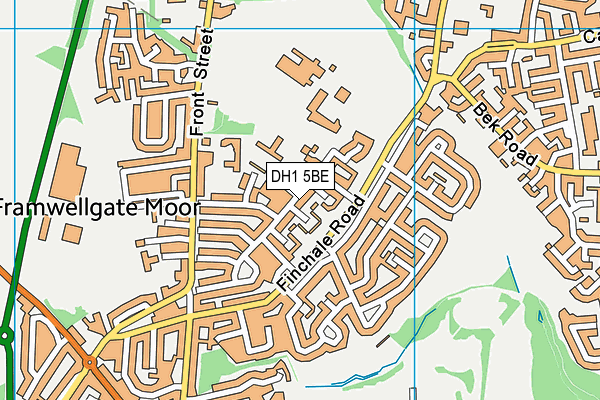 DH1 5BE map - OS VectorMap District (Ordnance Survey)