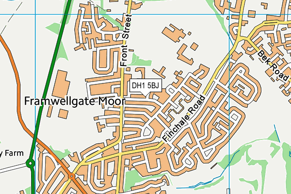 DH1 5BJ map - OS VectorMap District (Ordnance Survey)