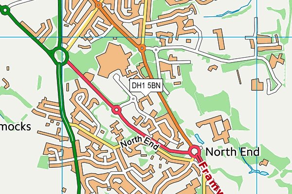 DH1 5BN map - OS VectorMap District (Ordnance Survey)