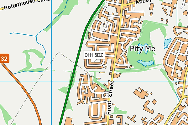 DH1 5DZ map - OS VectorMap District (Ordnance Survey)