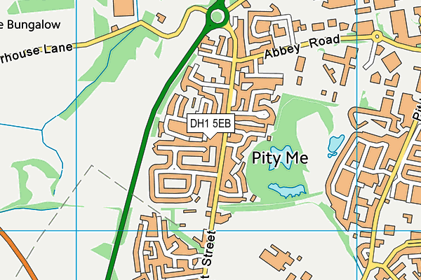 DH1 5EB map - OS VectorMap District (Ordnance Survey)