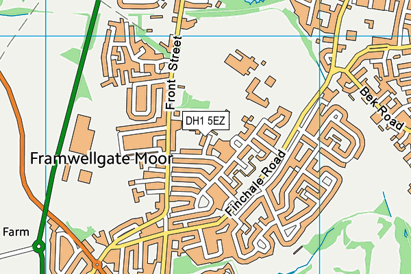 DH1 5EZ map - OS VectorMap District (Ordnance Survey)