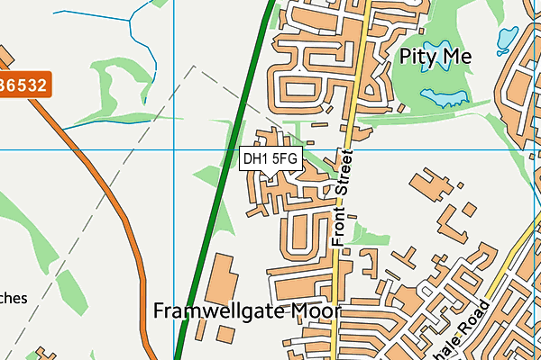 DH1 5FG map - OS VectorMap District (Ordnance Survey)