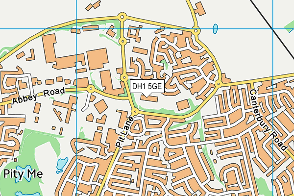 Durham Indoor Bowls Club map (DH1 5GE) - OS VectorMap District (Ordnance Survey)