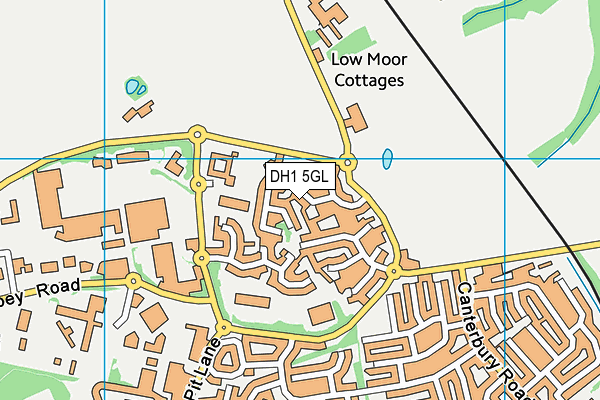 DH1 5GL map - OS VectorMap District (Ordnance Survey)