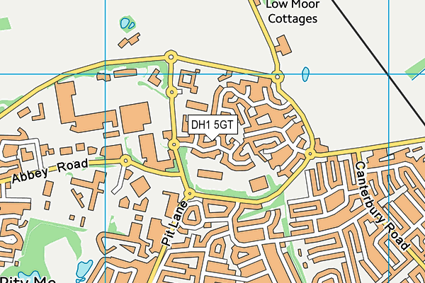DH1 5GT map - OS VectorMap District (Ordnance Survey)