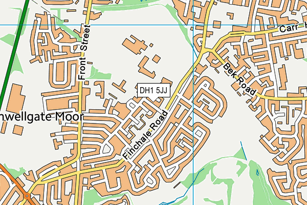 DH1 5JJ map - OS VectorMap District (Ordnance Survey)