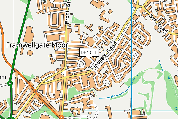 DH1 5JL map - OS VectorMap District (Ordnance Survey)