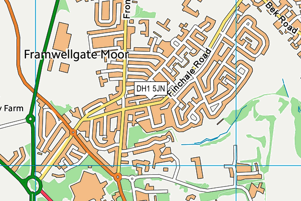 DH1 5JN map - OS VectorMap District (Ordnance Survey)