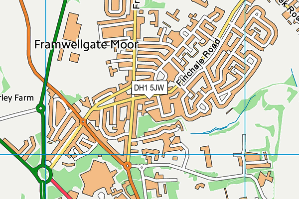 DH1 5JW map - OS VectorMap District (Ordnance Survey)