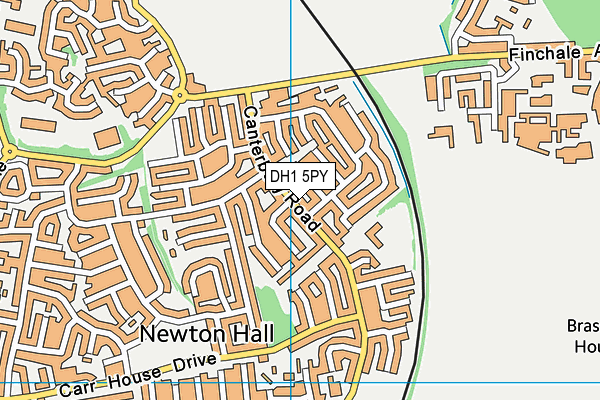 DH1 5PY map - OS VectorMap District (Ordnance Survey)
