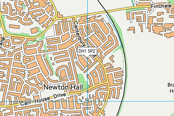 DH1 5PZ map - OS VectorMap District (Ordnance Survey)