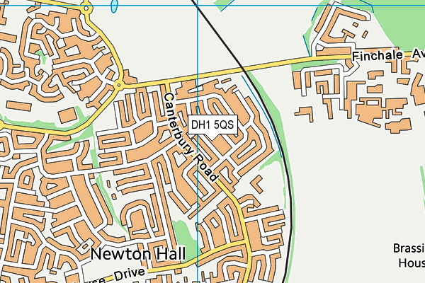 DH1 5QS map - OS VectorMap District (Ordnance Survey)