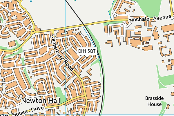 DH1 5QT map - OS VectorMap District (Ordnance Survey)
