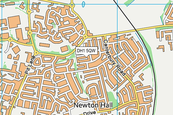 DH1 5QW map - OS VectorMap District (Ordnance Survey)