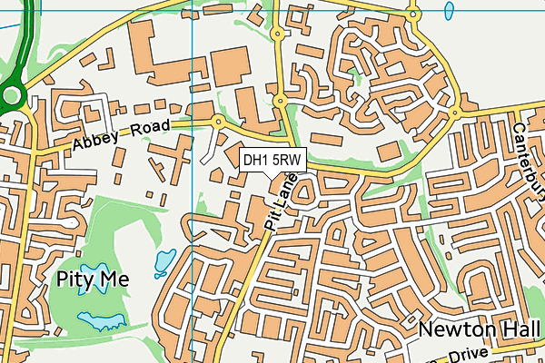 DH1 5RW map - OS VectorMap District (Ordnance Survey)