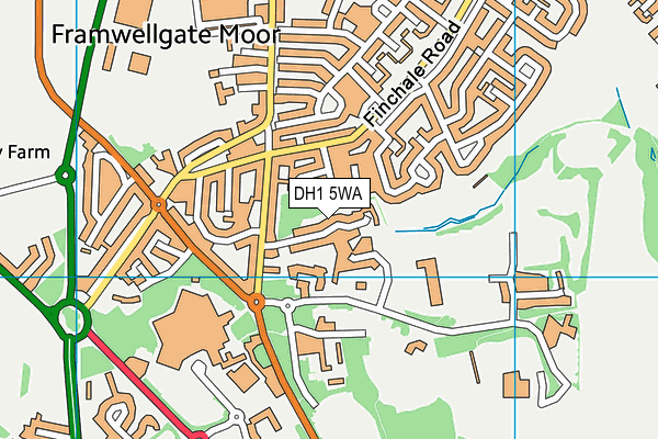 DH1 5WA map - OS VectorMap District (Ordnance Survey)