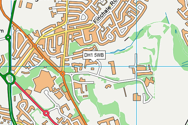 DH1 5WB map - OS VectorMap District (Ordnance Survey)