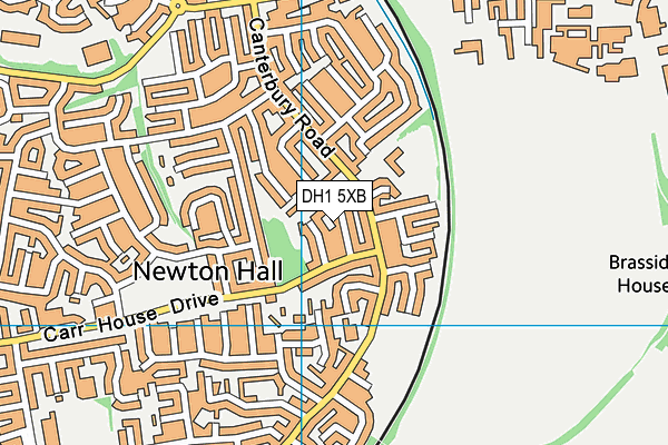 DH1 5XB map - OS VectorMap District (Ordnance Survey)