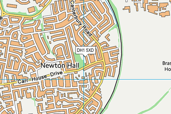 DH1 5XD map - OS VectorMap District (Ordnance Survey)