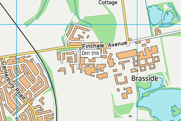 DH1 5YA map - OS VectorMap District (Ordnance Survey)