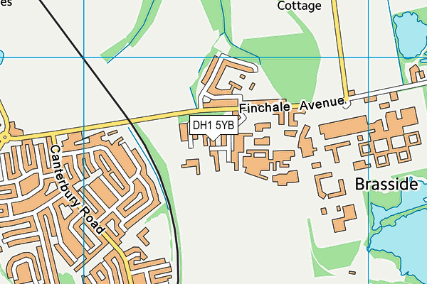 DH1 5YB map - OS VectorMap District (Ordnance Survey)