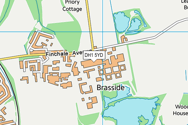 DH1 5YD map - OS VectorMap District (Ordnance Survey)