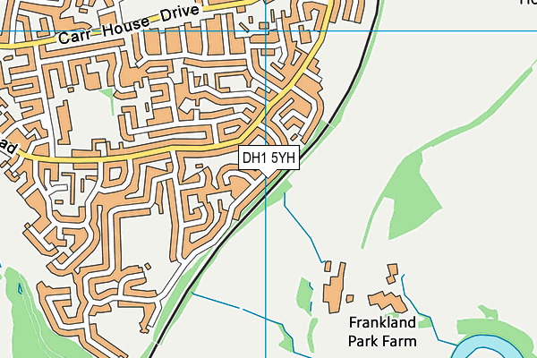 DH1 5YH map - OS VectorMap District (Ordnance Survey)