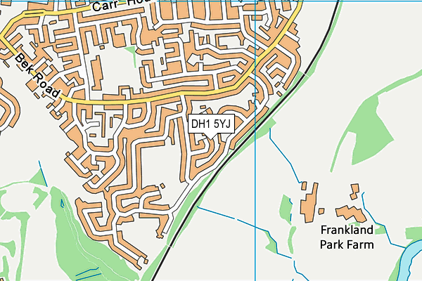 DH1 5YJ map - OS VectorMap District (Ordnance Survey)