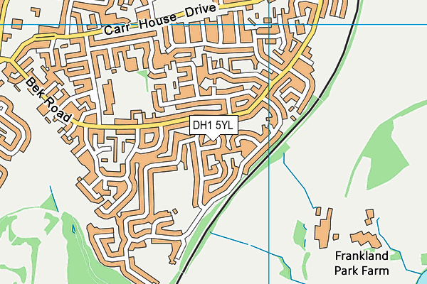 DH1 5YL map - OS VectorMap District (Ordnance Survey)
