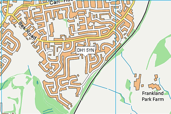 DH1 5YN map - OS VectorMap District (Ordnance Survey)