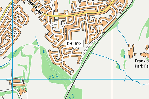 DH1 5YX map - OS VectorMap District (Ordnance Survey)