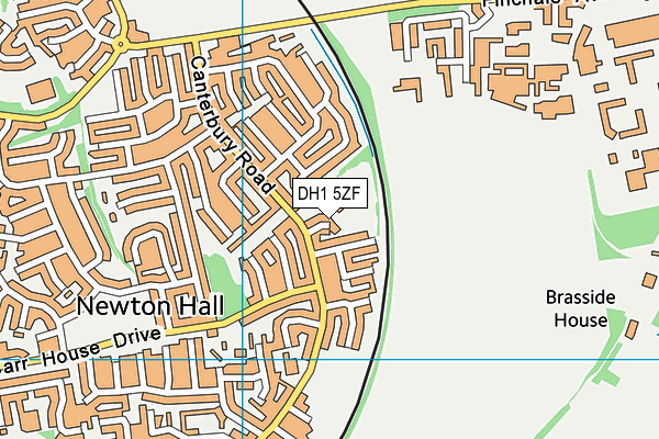 DH1 5ZF map - OS VectorMap District (Ordnance Survey)