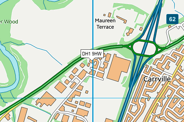 DH1 9HW map - OS VectorMap District (Ordnance Survey)