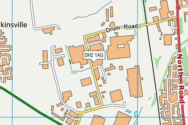 DH2 1AG map - OS VectorMap District (Ordnance Survey)