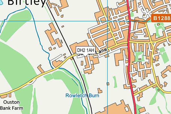 DH2 1AH map - OS VectorMap District (Ordnance Survey)