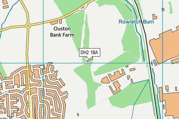 DH2 1BA map - OS VectorMap District (Ordnance Survey)