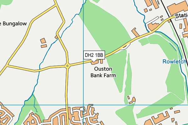 DH2 1BB map - OS VectorMap District (Ordnance Survey)