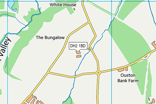 DH2 1BD map - OS VectorMap District (Ordnance Survey)