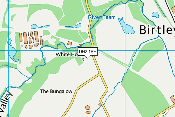 DH2 1BE map - OS VectorMap District (Ordnance Survey)