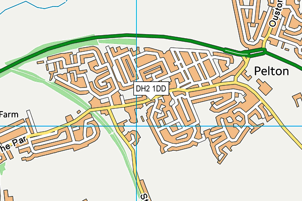 DH2 1DD map - OS VectorMap District (Ordnance Survey)